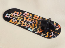Load image into Gallery viewer, Handmade Ceramic Wall Hanging Candle Holder- Black with colorful flowers
