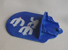 Load image into Gallery viewer, Handmade Ceramic Wall Hanging Shelf- Dark Blue