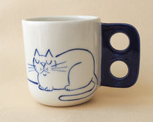 Load image into Gallery viewer, Handmade Ceramic Cup-Sleeping Cat