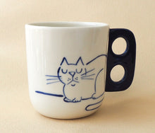 Load image into Gallery viewer, Handmade Ceramic Cup-Sleeping Cat