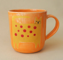 Load image into Gallery viewer, Handmade Ceramic Cup-Yellow Cat