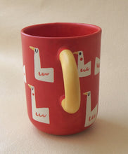 Load image into Gallery viewer, Handmade Ceramic Mug- Red Cup with Geese