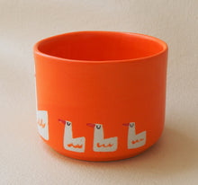 Load image into Gallery viewer, Handmade Ceramic Cup- Orange Cup with Geese
