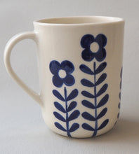 Load image into Gallery viewer, Handmade Ceramic Mug- Blue Flowers