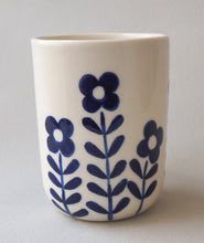 Load image into Gallery viewer, Handmade Ceramic Mug- Blue Flowers