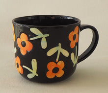 Load image into Gallery viewer, Handmade Ceramic Cup- Orange Flowers/Small