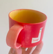 Load image into Gallery viewer, Handmade Ceramic Cup- Red Cup/ Pink Handle