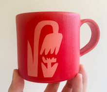 Load image into Gallery viewer, Handmade Ceramic Mug-Red/Pink flower