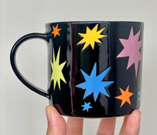 Load image into Gallery viewer, Handmade Ceramic Mug-Black cup/Stars