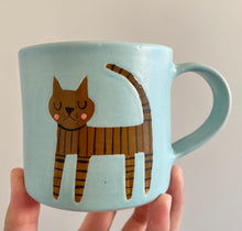Load image into Gallery viewer, Handmade Ceramic Mug- Cat