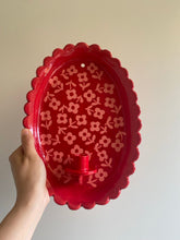 Load image into Gallery viewer, Handmade Ceramic Wall Hanging Candle Holder- Red with pink flowers