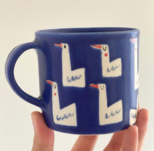 Load image into Gallery viewer, Handmade Ceramic Mug- Dark blue/ Geese
