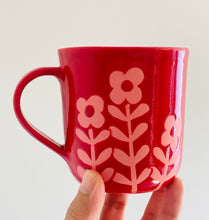Load image into Gallery viewer, Handmade Ceramic Cup-Red/Pink Flowers