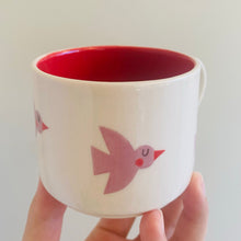 Load image into Gallery viewer, Handmade Ceramic Cup- Purple Birds