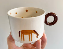 Load image into Gallery viewer, Handmade Ceramic Cup- Horse