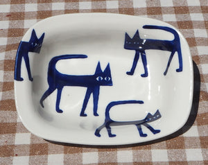 Handmade Ceramic Baking Dish for One- Cats