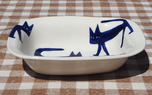 Handmade Ceramic Baking Dish for One- Cats