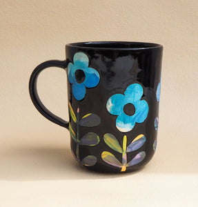 Handmade Ceramic Mug- floral mug #3