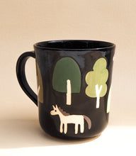 Load image into Gallery viewer, Handmade Ceramic Mug- Two horses among the trees (#2)
