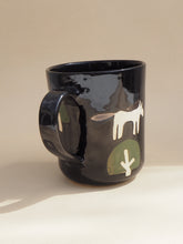 Load image into Gallery viewer, Handmade Ceramic Mug- Two horses among the trees

