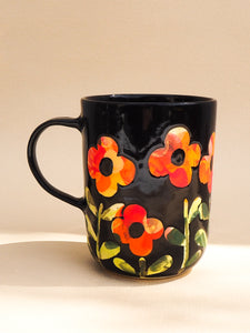 Handmade Ceramic Mug- floral mug #1