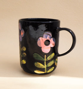 Handmade Ceramic Mug- floral mug #2