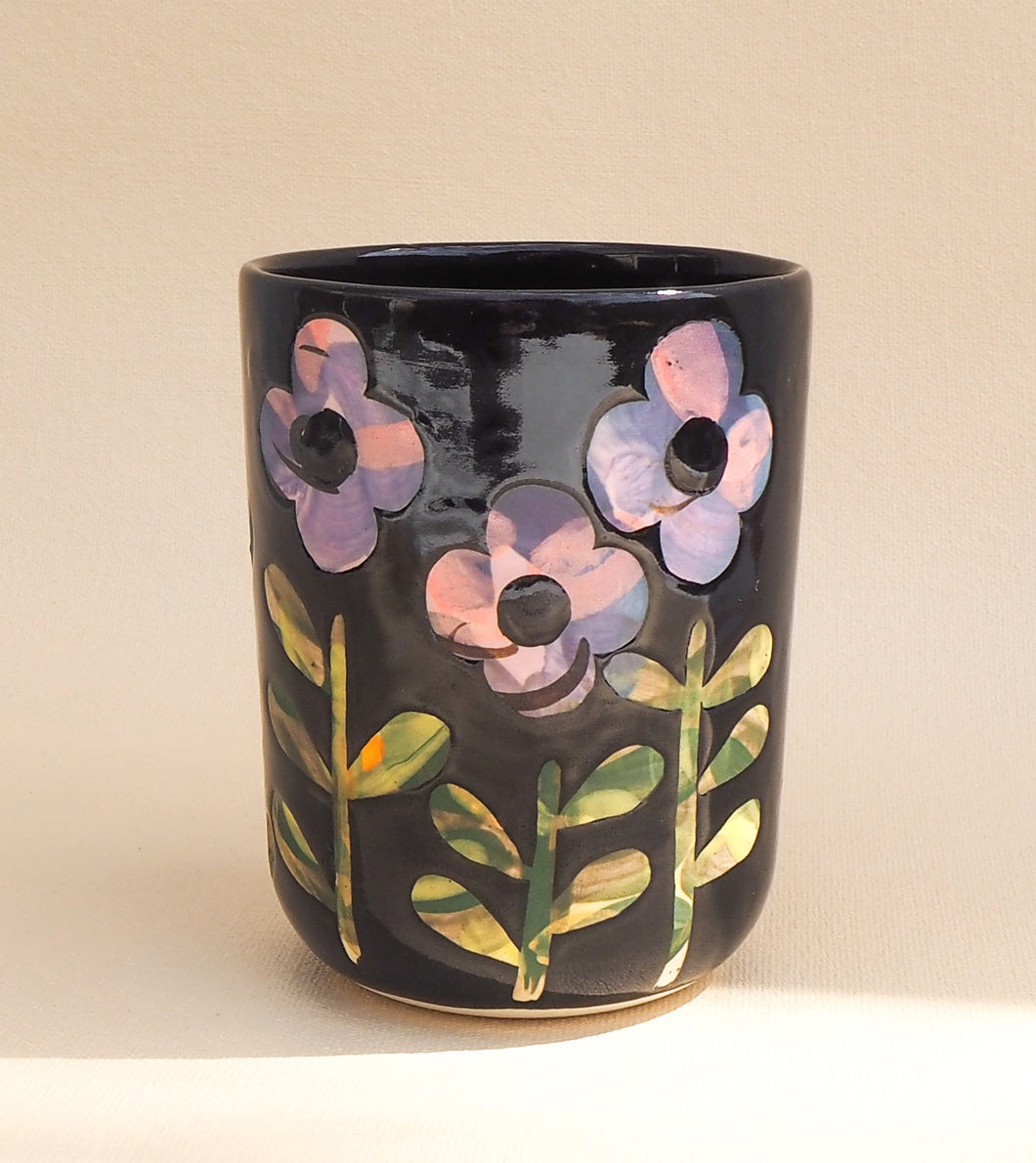 Handmade Ceramic Mug- floral mug #2