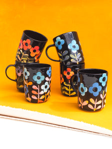 Handmade Ceramic Mug- floral mug #6