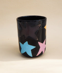 Handmade Ceramic Mug- Hand Painted Stars (#2)