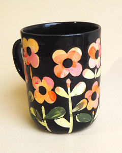 Handmade Ceramic Mug- floral mug #7