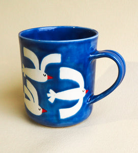 Handmade Ceramic Mug- Birds flying