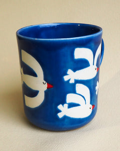 Handmade Ceramic Mug- Birds flying