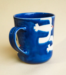 Handmade Ceramic Mug- Birds flying