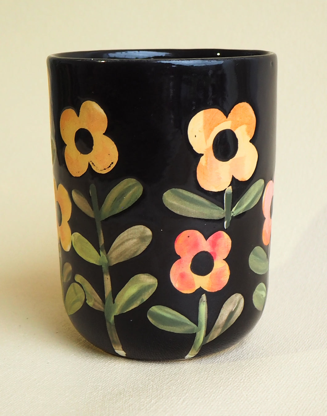 Handmade Ceramic Mug- floral mug #5