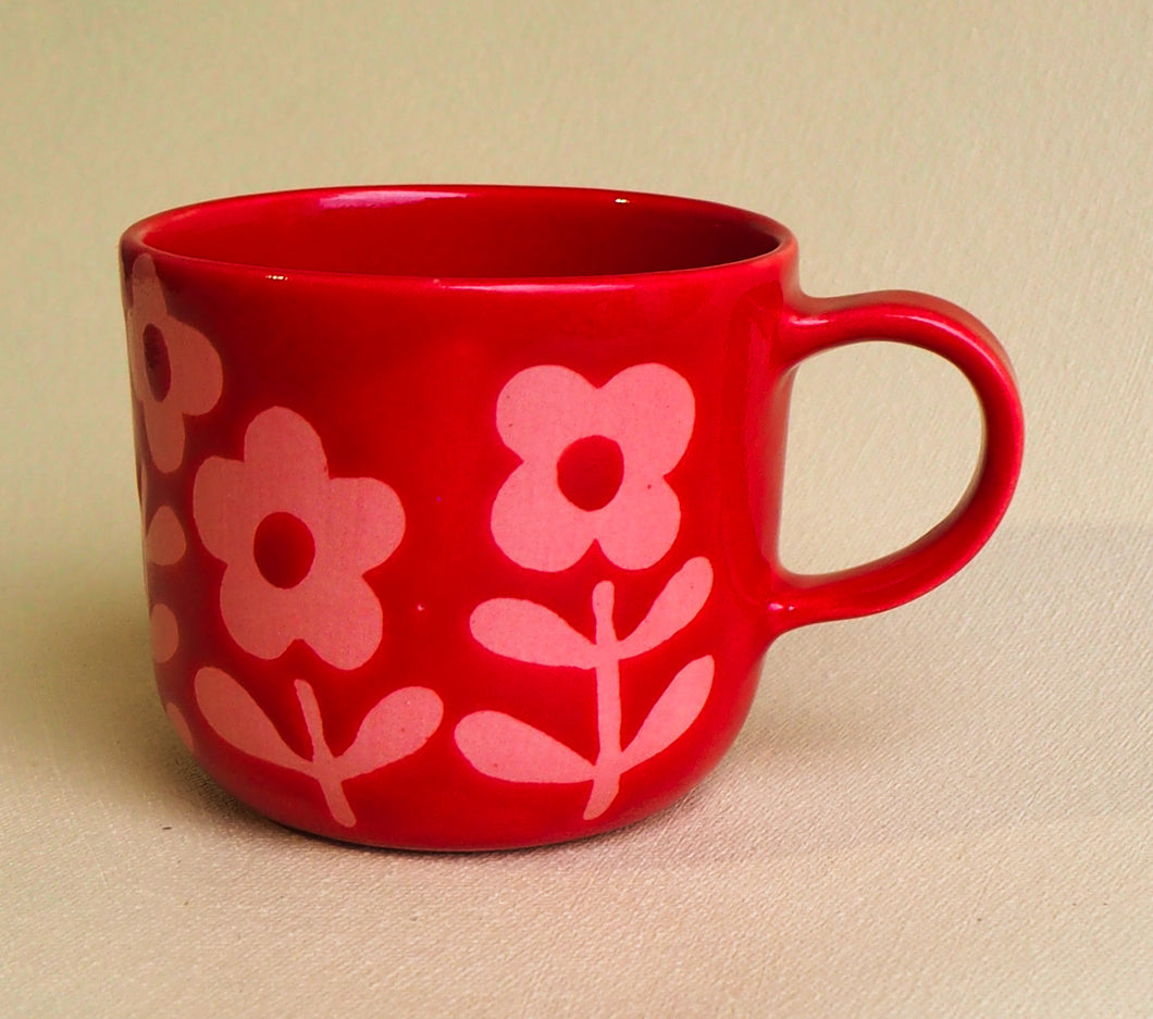 Handmade Ceramic Cup- floral