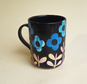 Handmade Ceramic Mug- floral mug #6