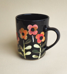 Handmade Ceramic Mug- floral mug #4