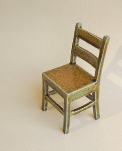 Handmade Ceramic Chair- olive/brown