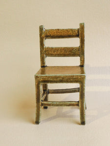 Handmade Ceramic Chair- olive/brown