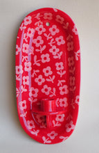 Load image into Gallery viewer, Handmade Ceramic Wall Hanging Candle Holder- Red with pink flowers-small
