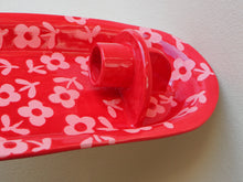 Load image into Gallery viewer, Handmade Ceramic Wall Hanging Candle Holder- Red with pink flowers-small
