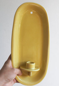 Handmade Ceramic Wall Hanging Candle Holder- Soft Yellow