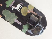 Load image into Gallery viewer, Handmade Ceramic Wall Hanging Candle Holder- Black with Horses
