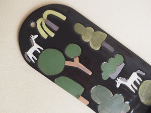 Handmade Ceramic Wall Hanging Candle Holder- Black with Horses