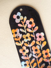 Load image into Gallery viewer, Handmade Ceramic Wall Hanging Candle Holder- Black with colorful flowers
