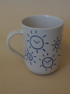 Handmade Ceramic Mug- Doodle mug-Sun