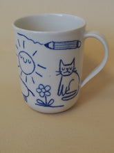 Load image into Gallery viewer, Handmade Ceramic Mug- Doodle mug
