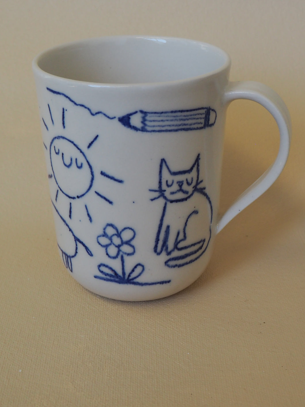 Handmade Ceramic Mug- Doodle mug