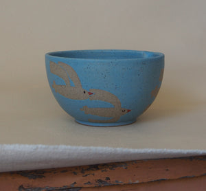 Handmade Ceramic Matcha Bowl- Birds