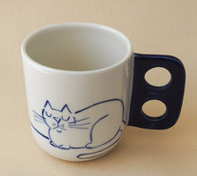 Load image into Gallery viewer, Handmade Ceramic Cup-Sleeping Cat
